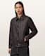 Alkan Zip Up Two Tone Leather Jacket