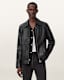 Alkan Zip Up Two Tone Leather Jacket