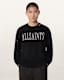 Crossed Oversized Crew Neck Embroidered Jumper
