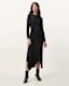 Rivi Draped Long Sleeve Midi Dress