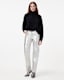 Saige Straight Fit Foiled Leather Trousers