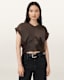 Mira Cropped Satin Drawcord T-Shirt