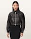 Anouk Cropped Leather Bomber Jacket