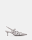 Grace Leather Chain Slingback Heels