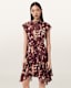 Fleur Printed Asymmetric Mini Dress