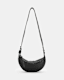 Half Moon Snake Effect Leather Bag