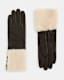 Sasha Leather Faux Shearling Trim Gloves