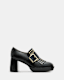 Zia Studded Leather Heeled Loafers