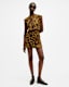 Hali Animal Print Ruffle Mini Dress
