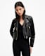 Elora Cropped Slim Leather Biker Jacket