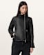Ellis Leather Funnel Neck Biker Jacket
