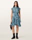 Fleur Printed Asymmetric Mini Dress