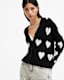 Amora Love Heart Jacquard Brushed Cardigan