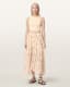Zenia Sleeveless Knit Woven Midi Dress