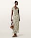 Gabby Floral Print Mesh Maxi Dress