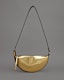 Half Moon Metallic Leather Crossbody Bag
