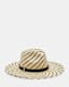 Candice Straw Two Tone Striped Fedora