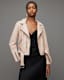 Balfern Belted Hem Leather Biker Jacket