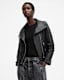 Ellis Funnel Neck Leather Biker Jacket