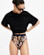 Dara Snake Print Logo Bikini Bottoms