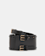 Maxie Studded Leather Double Buckle Belt