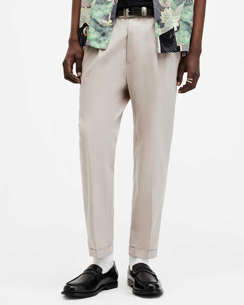 Tallis Slim Fit Cropped Tapered Trousers