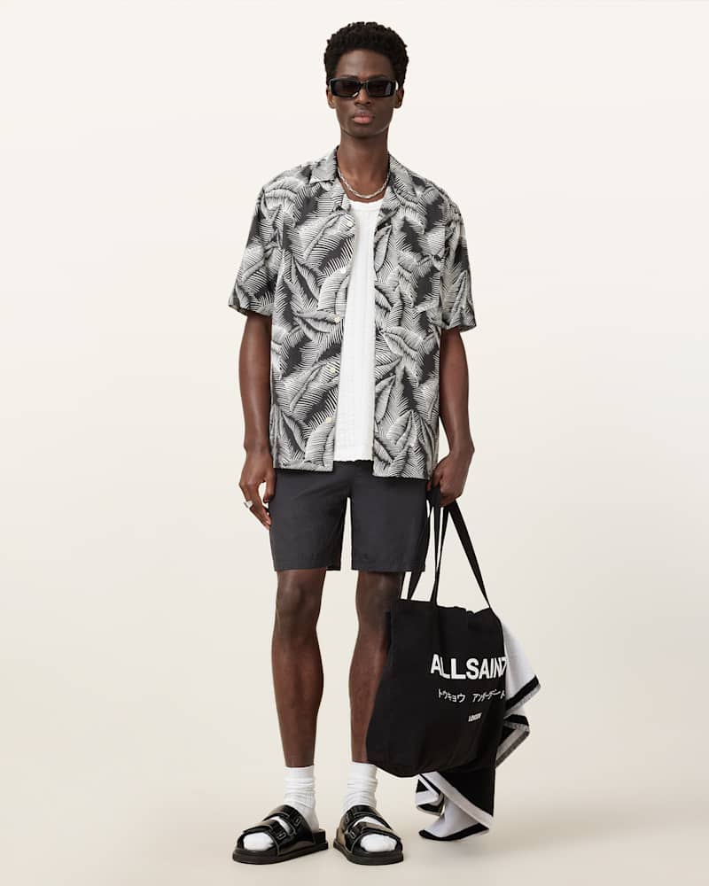 Warden Elastic Waist Ramskull Swim Shorts