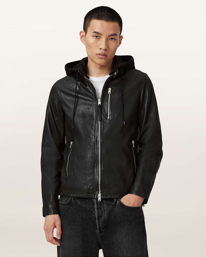 Ashton Hooded Leather Jacket
