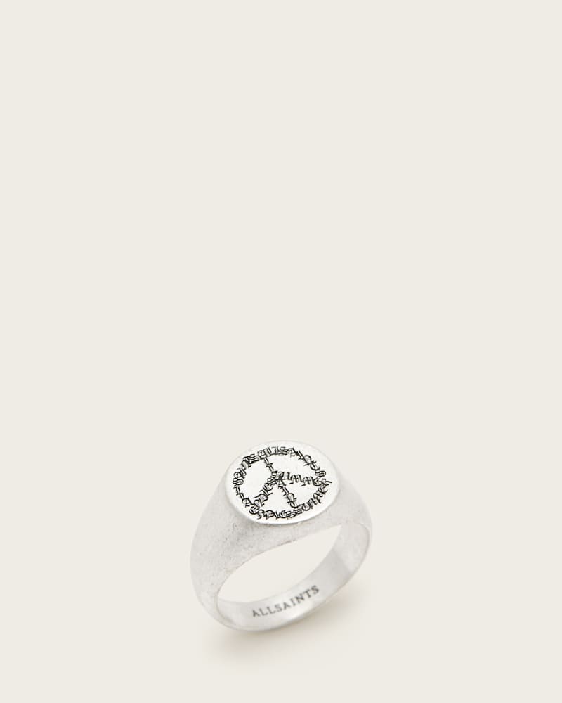 Leon Sterling Silver Peace Engraved Ring