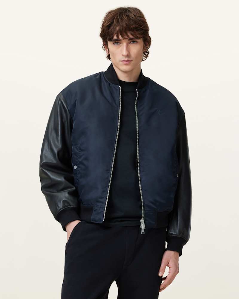 Myler Leather Sleeve Bomber
