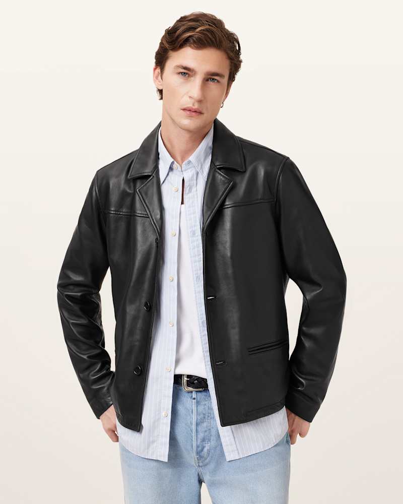 Watts Cropped Leather Blazer