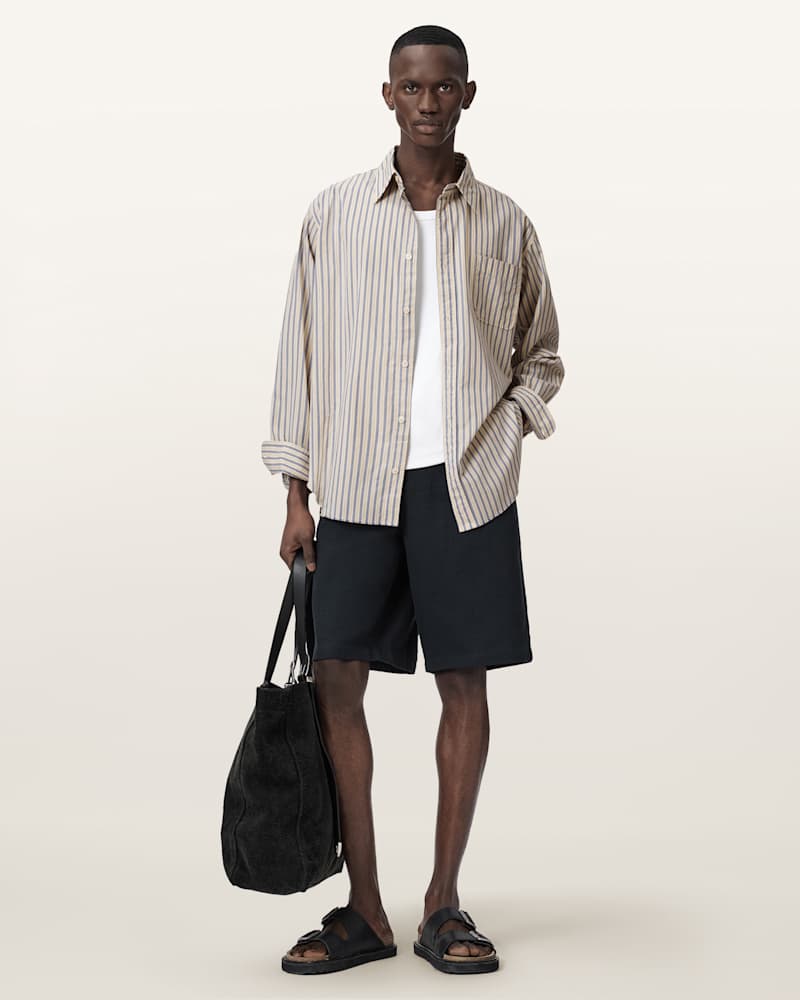 Roma Oversized Long Sleeve Striped Shirt
