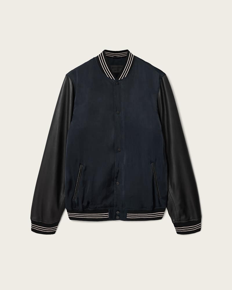 Taishi Leather Varsity Bomber Jacket