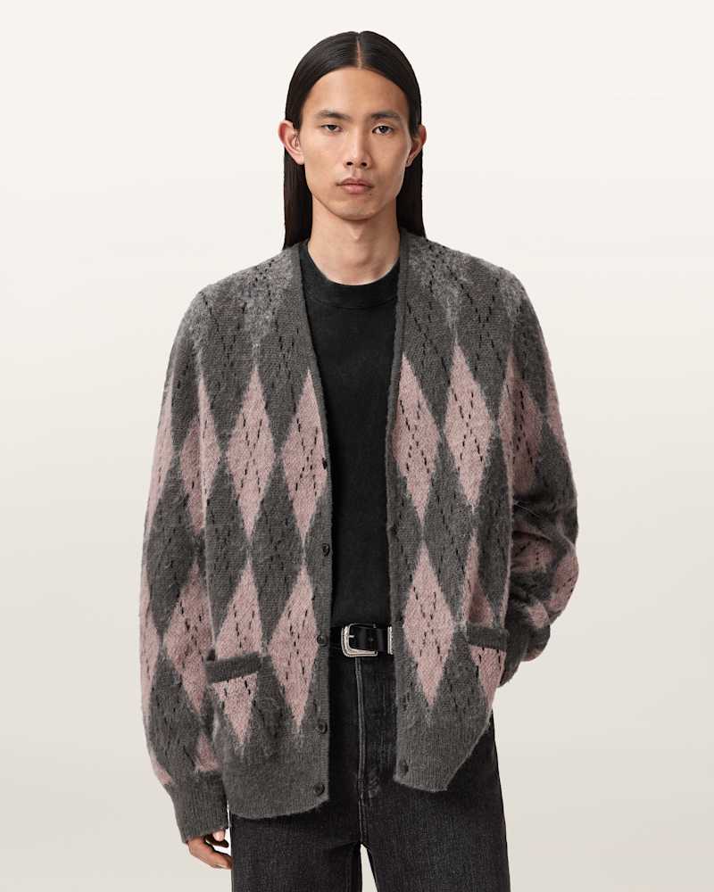 Andre Argyle Jacquard Cardigan