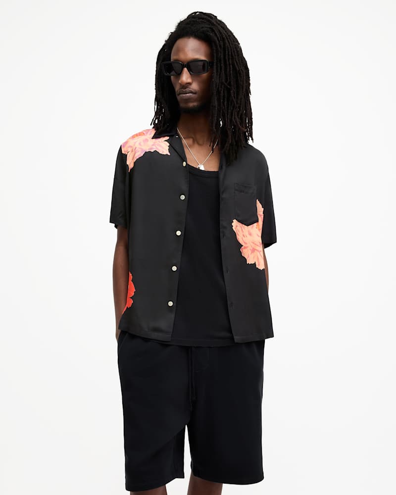 Roze Floral Print Relaxed Fit Shirt