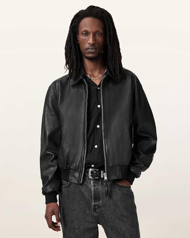 Marco Oversized Leather Bomber Jacket