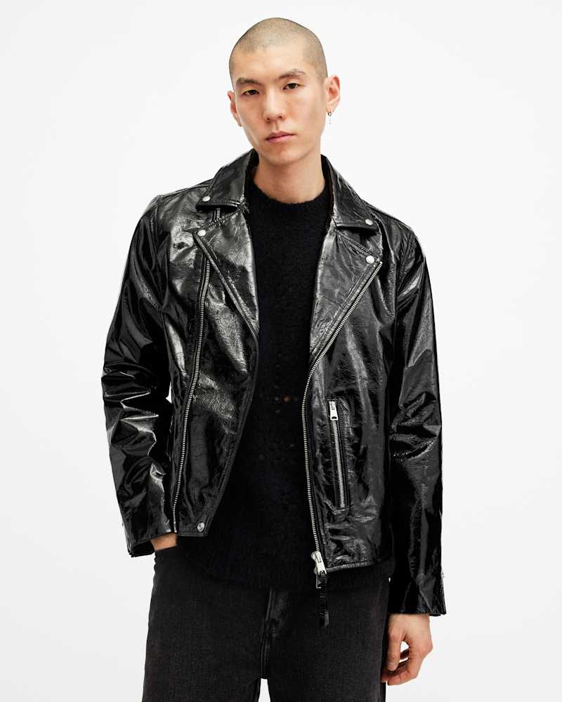 Badwan Slim Fit Leather Biker Jacket
