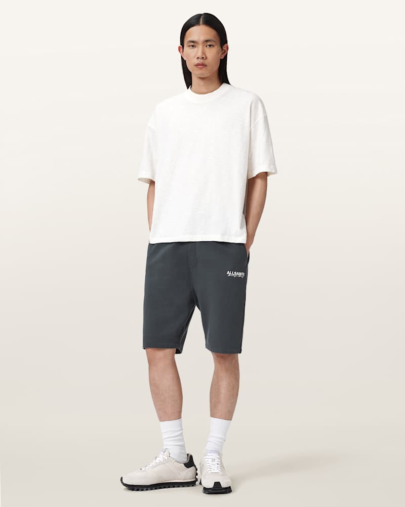 Emblem Mid Rise Cotton Sweat Shorts