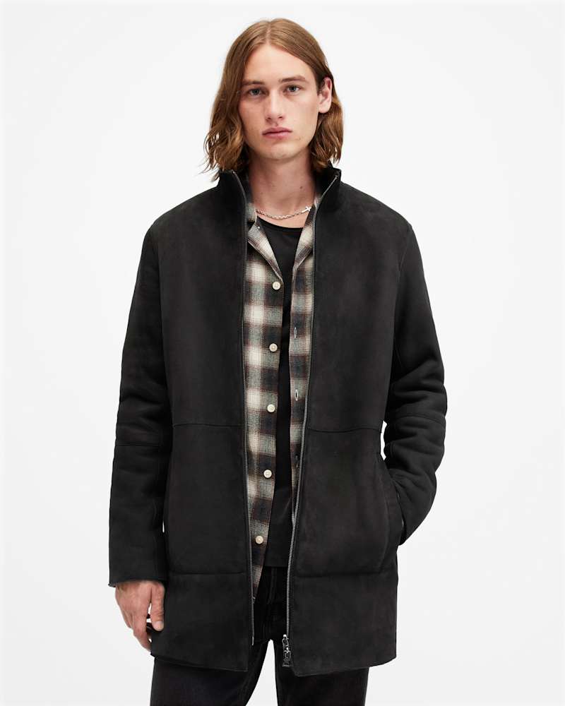 Stride Funnel Neck Shearling Coat