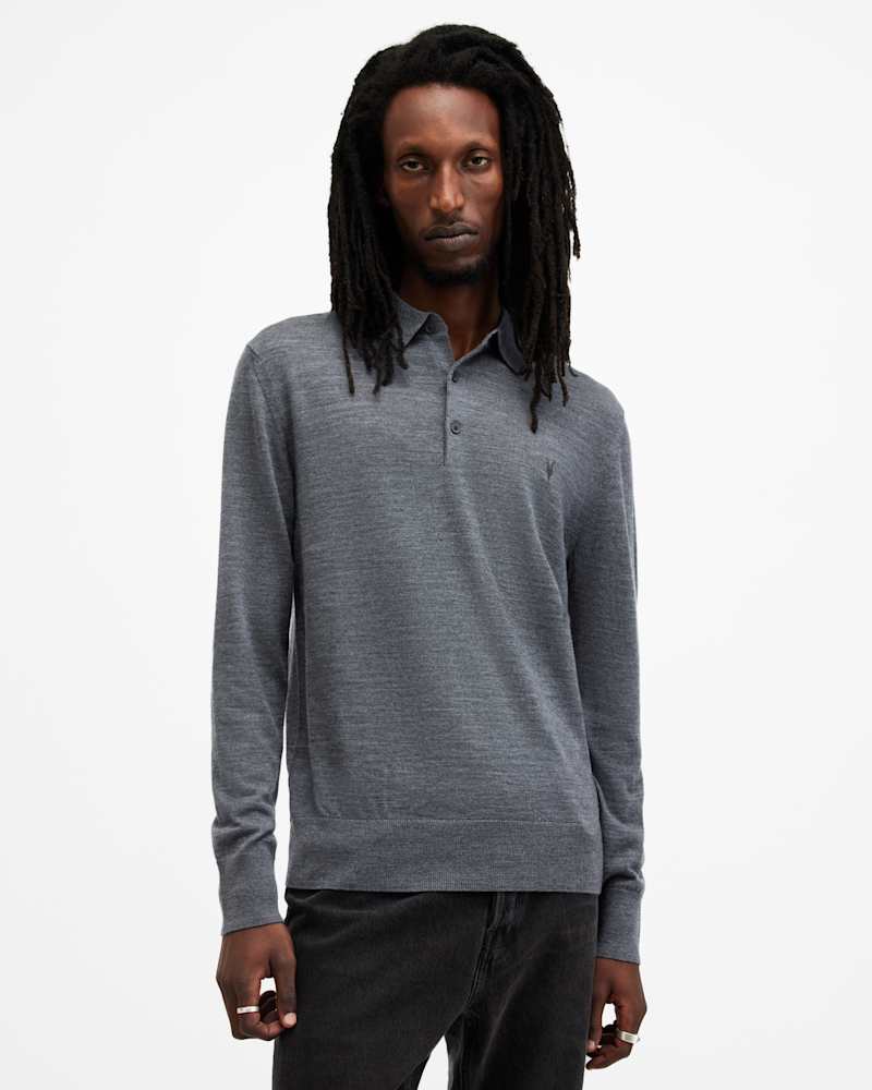 Mode Merino Long Sleeve Ramskull Polo Shirt