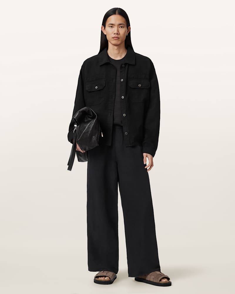 Korten Loose Fit Linen Blend Trousers