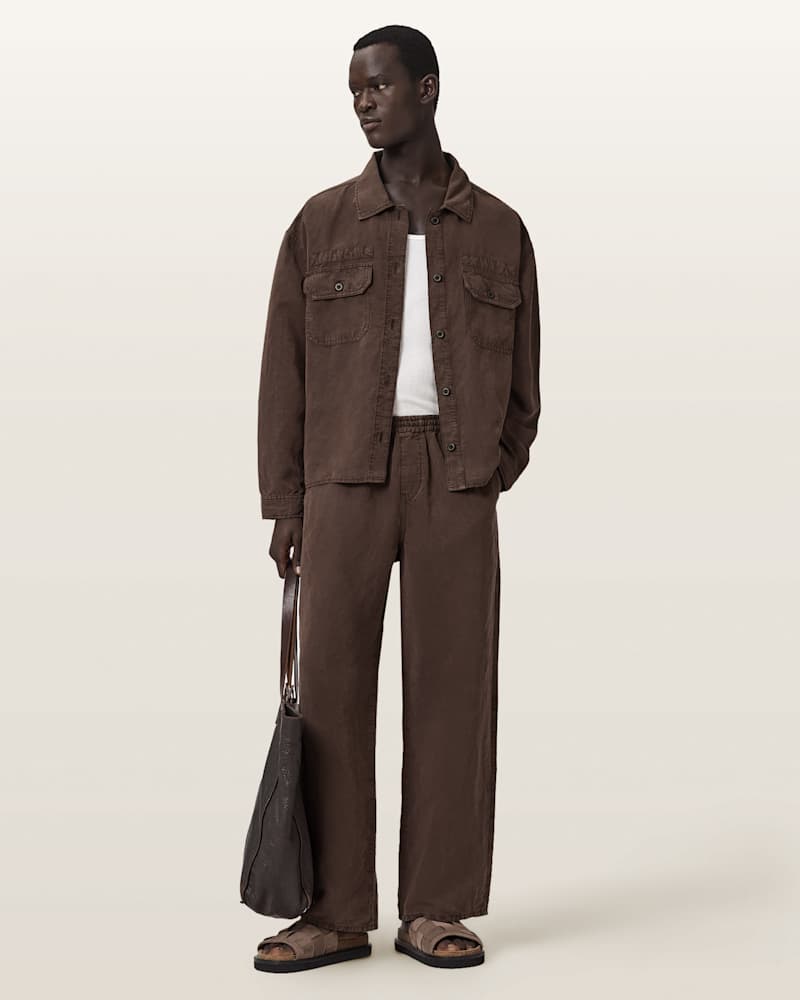 Korten Loose Fit Linen Blend Trousers