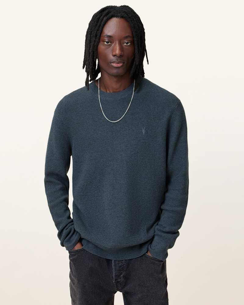 Aspen Waffle Texture Crew Neck Ramskull Jumper
