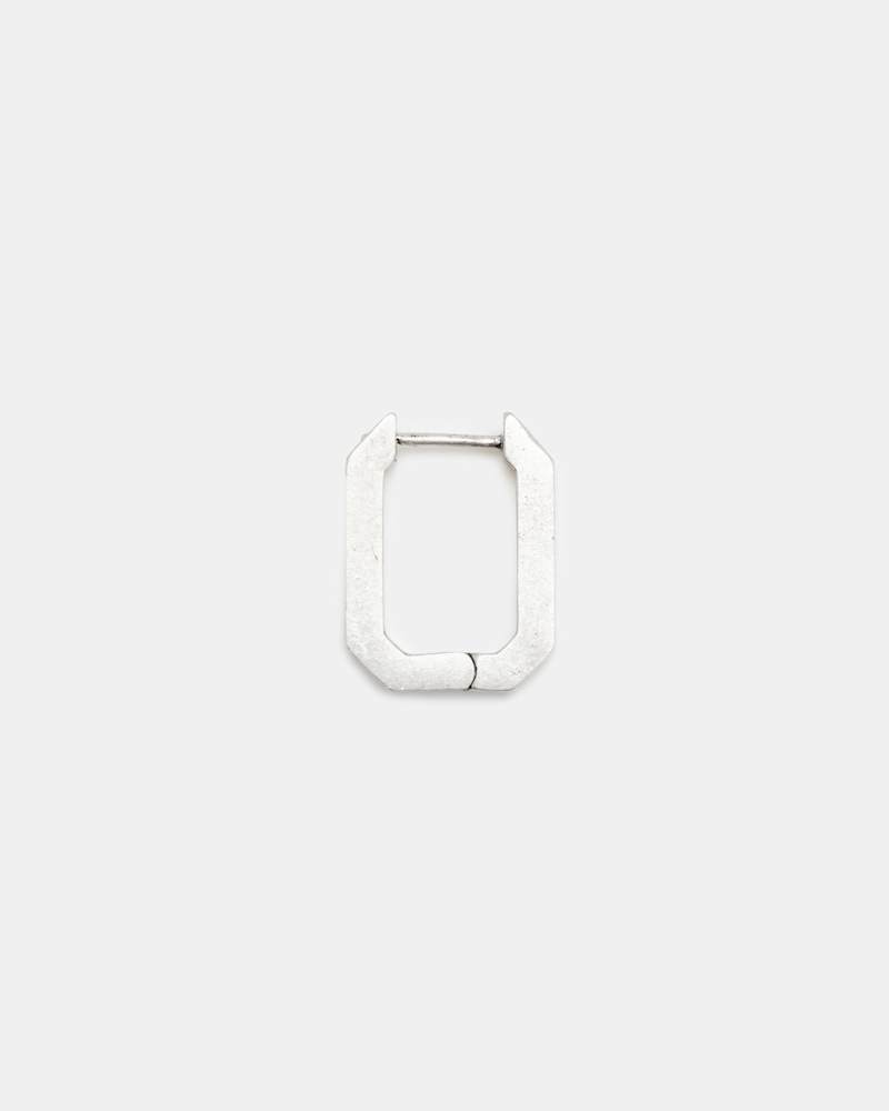 Octagon Sterling Silver Hoop Earring