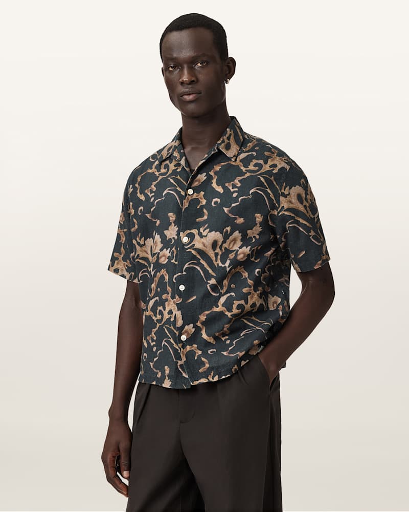Fortune Short Sleeve Linen Blend Boxy Shirt
