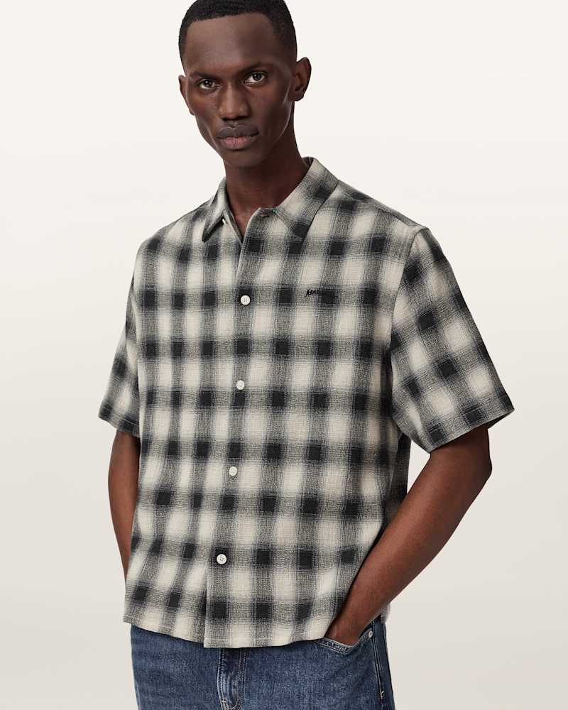 Shadow Short Sleeve Boxy Check Shirt      