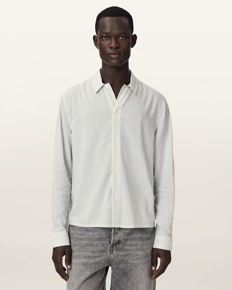 Furrow Long Sleeve Boxy Striped Shirt