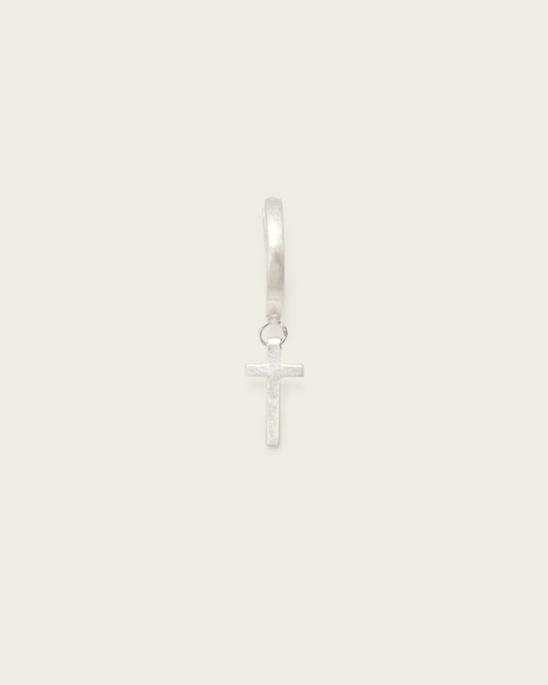 Gabe Cross Slim Huggie Earrings 