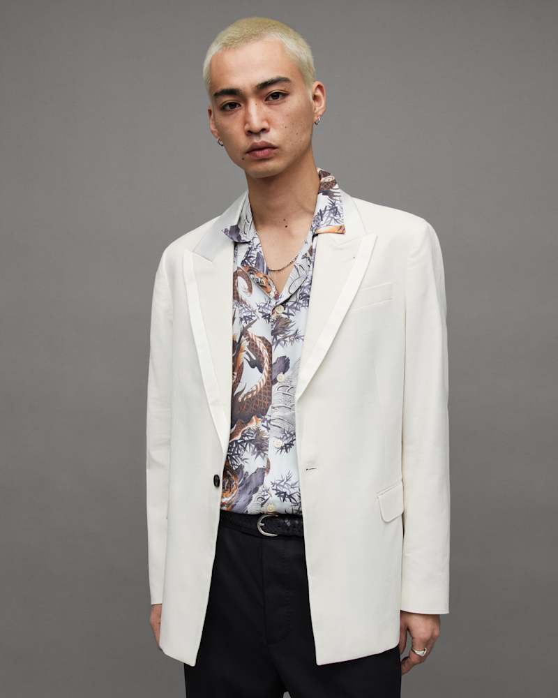 Canis Satin Trim Relaxed Fit Blazer
