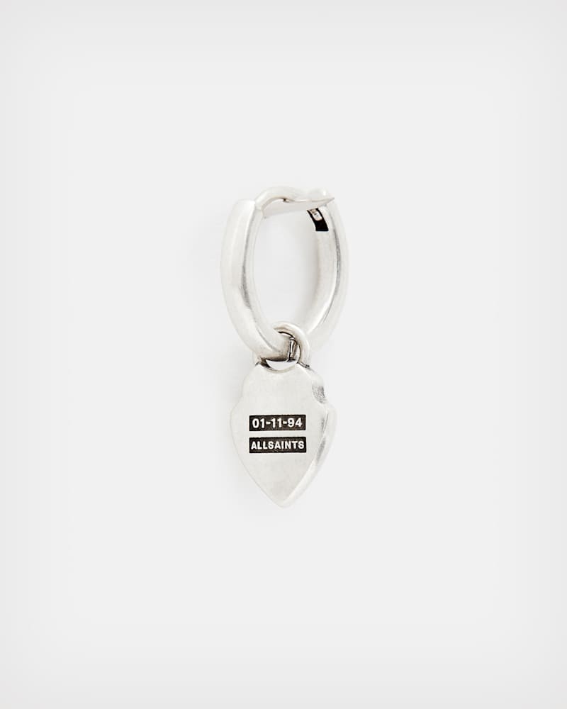 Shield Sterling Silver Hoop Earring